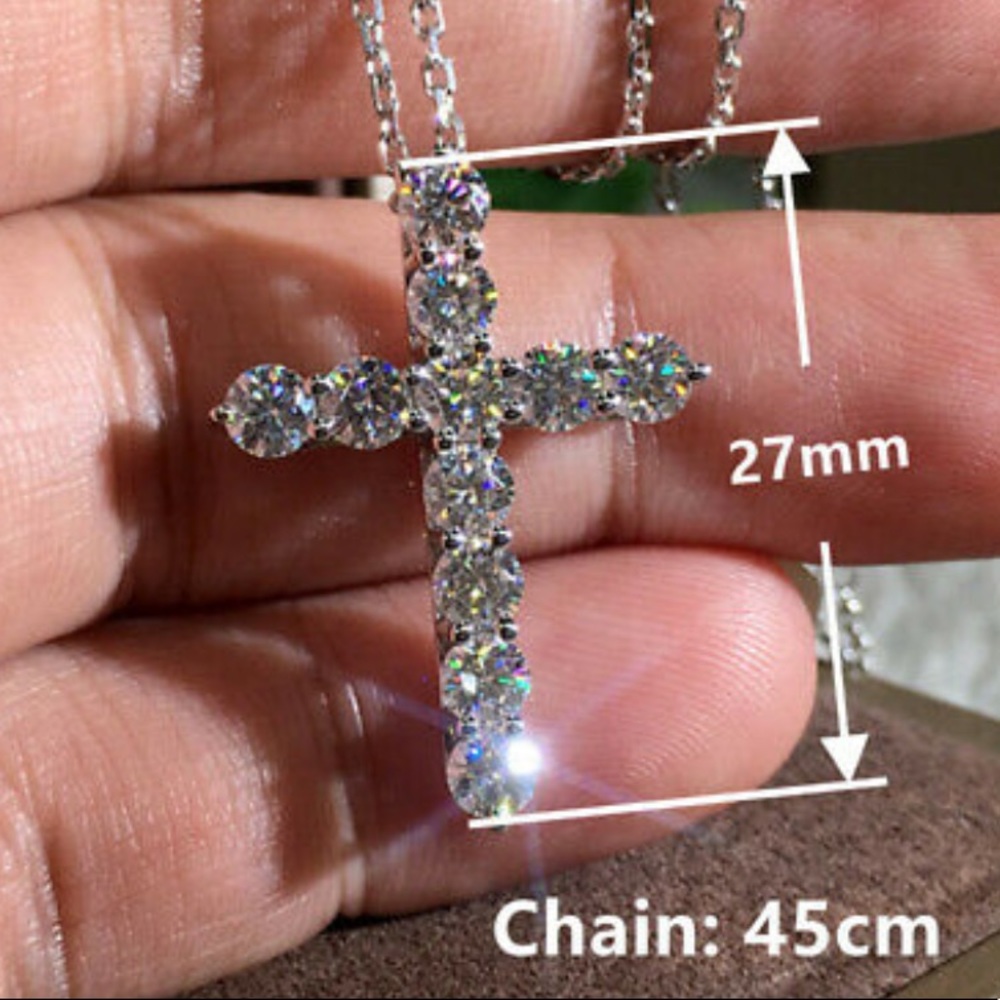 NWT STERLING SILVER Diamond 💎 Pendant Necklace - Picture 3 of 5